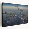 Large art print of a vintage airplane on stretched canvas with neutral tones, suitable for kitchen wall art.