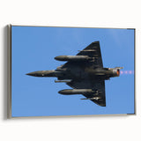 Framed canvas depicting a vintage airplane in silver and black tones, ideal for bedroom wall decor.