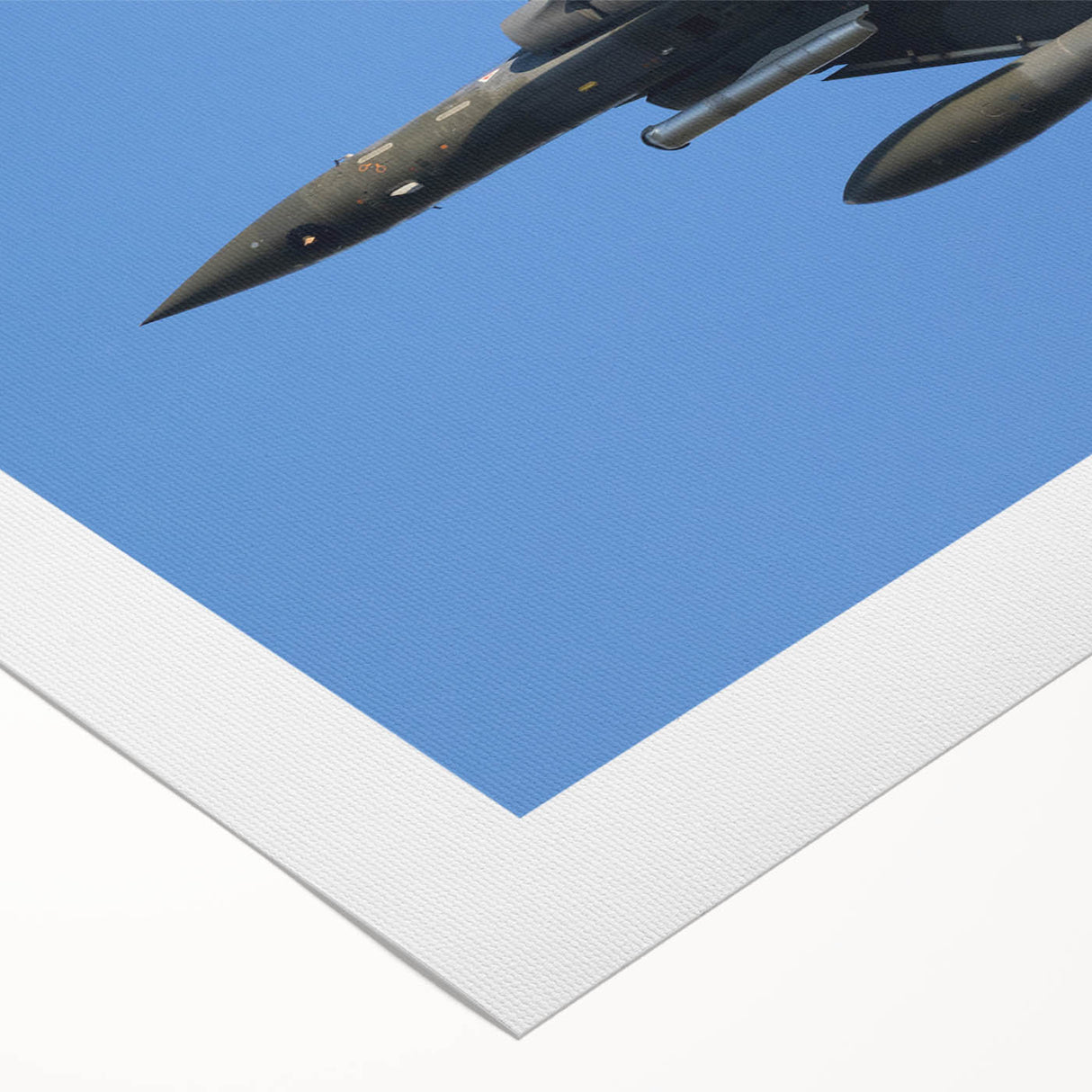 Art deco style airplane illustration on rolled canvas, featuring pastel blue and cream tones, ideal for nursery wall art.