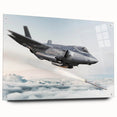 Acrylic print of a side-view airplane in grayscale, ideal for modern bedroom or dining room decor.