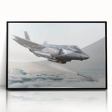 Large abstract airplane design in black and white on a framed acrylic.