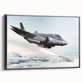 Black and white framed canvas featuring a vintage airplane side view, ideal for bedroom wall decor.