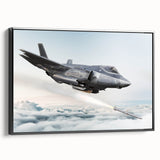 Black and white framed canvas featuring a vintage airplane side view, ideal for bedroom wall decor.