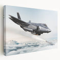 Large canvas print of a vintage airplane in muted gray tones, ideal for kitchen wall art.
