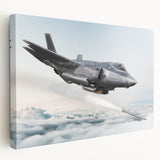Large canvas print of a vintage airplane in muted gray tones, ideal for kitchen wall art.