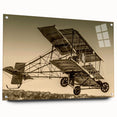 Acrylic print of a side view of an airplane in grayscale, ideal for modern bedroom or dining room decor.