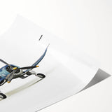 Extra large canvas print featuring a vintage airplane, ideal for classy bathroom wall art or large living room decor.