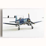 Black and white photo of a vintage airplane, printed on large stretched canvas, suitable for kitchen wall art.