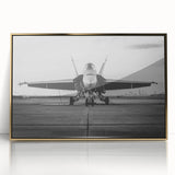 Mid-century modernist large abstract airplane art in gold and blue tones, acrylic framed print, ideal for dining room decor.