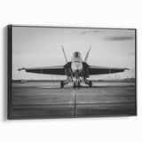 Black and white framed canvas of a vintage airplane, ideal for bedroom wall decor.