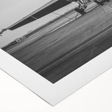 Art deco poster of a vintage airplane in muted silver and blue tones on rolled canvas, suitable for dining room wall art.