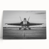 Black and white photograph of an airplane on stretched canvas, ideal for kitchen wall art or bedroom ambiance.