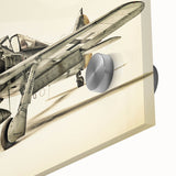 Large abstract airplane design in neutral tones on acrylic glass, suitable for bedroom or dining room art.