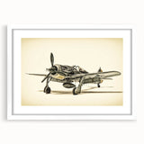 Extra large abstract art print of a textured airplane, in muted gray tones on a white framed canvas.