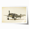 Art deco poster featuring a vintage airplane in muted gray and blue tones on rolled print, suitable for dining room decor.