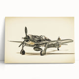 Black and white photograph of an airplane on stretched canvas, ideal for kitchen wall art or bedroom ambiance.
