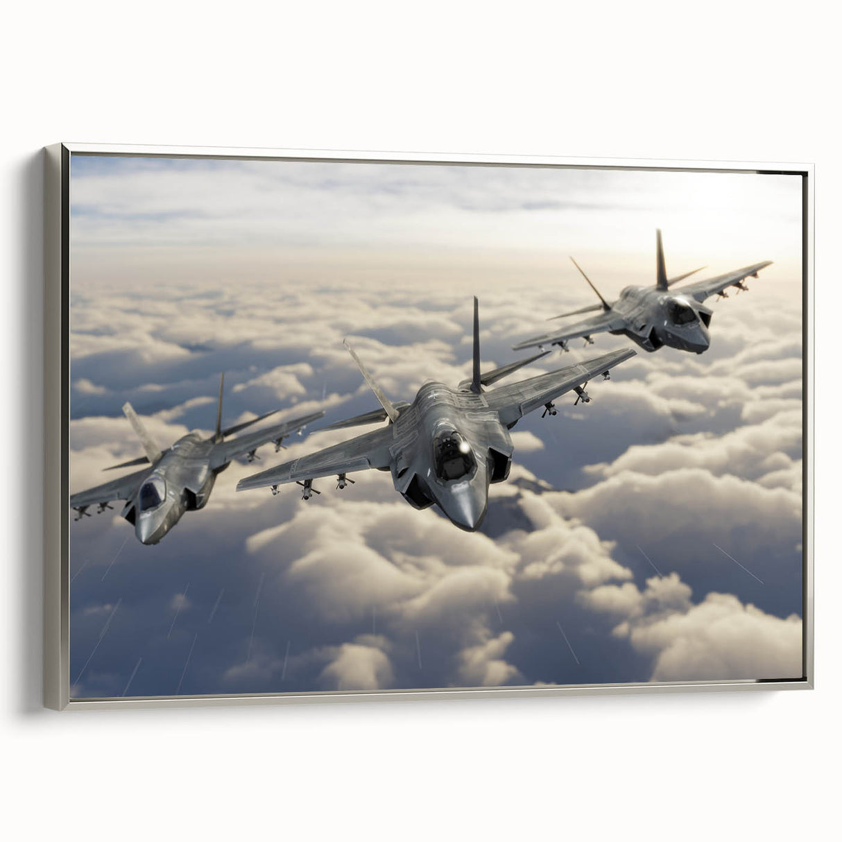 Vintage poster art of a colorful airplane on a black background, framed canvas, ideal for living room decor.