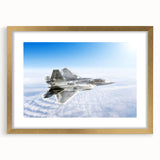 Abstract art print of an airplane in gold and black tones on a framed canvas, suitable for bedroom or dining room decor.