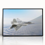 Mid-century modernist style large abstract airplane design in neutral and black hues, acrylic print framed in black.