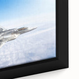 Extra large framed canvas featuring a textured, colorful abstract of an airplane, ideal for living room decor.