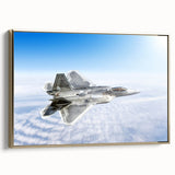 Framed canvas featuring a vintage airplane in gold against a black background, ideal for office or study decor.