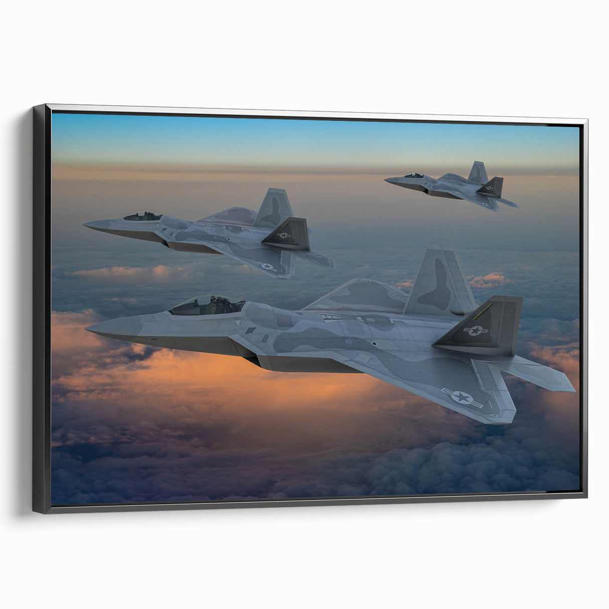 Black and white vintage airplane side view on framed canvas, ideal for bedroom wall decor.