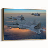 Framed canvas featuring a vintage airplane design in black with colorful accents, suitable for a study or office space.