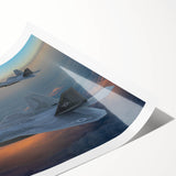 Extra large rolled print featuring a monochrome airplane design on a white background, ideal for modern bathroom ambiance.