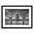 Extra large abstract art print of colorful airplanes, textured finish on a black framed canvas, ideal for living room decor.