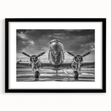 Extra large abstract art print of colorful airplanes, textured finish on a black framed canvas, ideal for living room decor.
