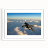 Extra large abstract art print of a textured airplane, featuring gray and silver hues on a white framed canvas.