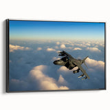 Black and white framed canvas featuring a vintage airplane, ideal for bedroom wall decor.