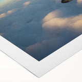 Art deco poster featuring a vintage airplane in muted metallic tones on rolled canvas, suitable for dining room or bathroom.