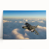 Black and white photograph of a vintage airplane on stretched canvas, suitable as large kitchen wall art or for a bedroom.