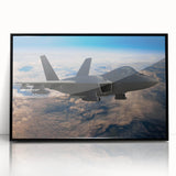 Large abstract airplane design in black and white on a framed acrylic print, ideal for dining room art.