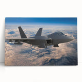 Black and white photograph of a vintage airplane on stretched canvas.