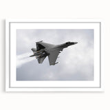 Extra large abstract art print of an airplane, featuring textured gray and blue tones on a white framed canvas.