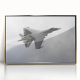 Mid-century modernist art of an airplane in muted gold and gray tones on a framed acrylic, suitable for nursery wall decor.