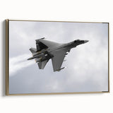 Framed canvas featuring a vintage poster art of a black airplane, ideal for bedroom wall art.