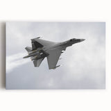 Black and white photograph of a vintage airplane on stretched canvas, suitable for kitchen wall art.