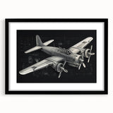 Abstract art print of colorful airplanes in motion on a textured, extra-large canvas, ideal for living room decor.