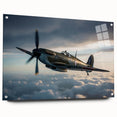 Side view of an airplane rendered in large abstract style on acrylic glass, featuring neutral and metallic tones.