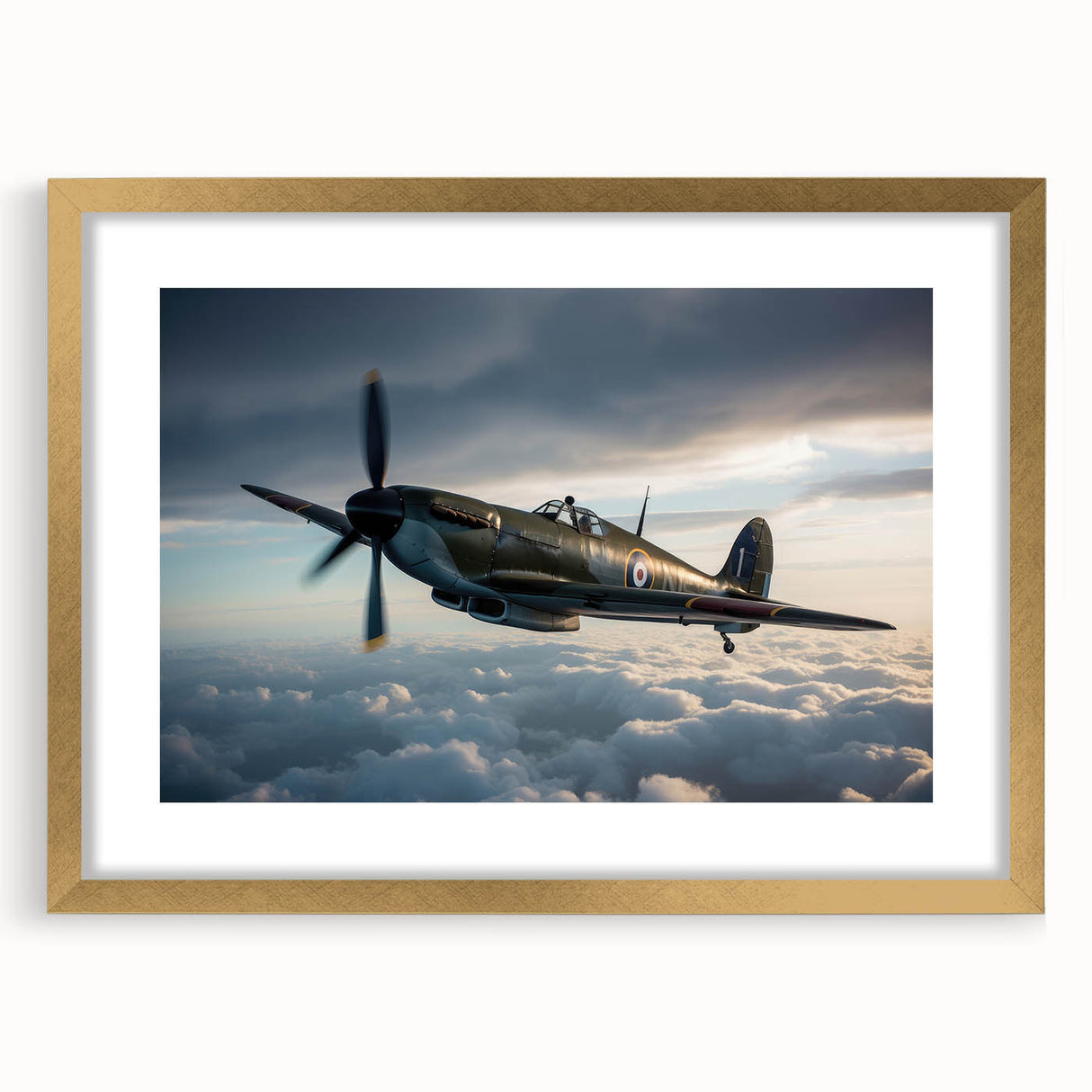 Abstract art print of an airplane in gold and black tones, acrylic print, suitable for dining room decor.