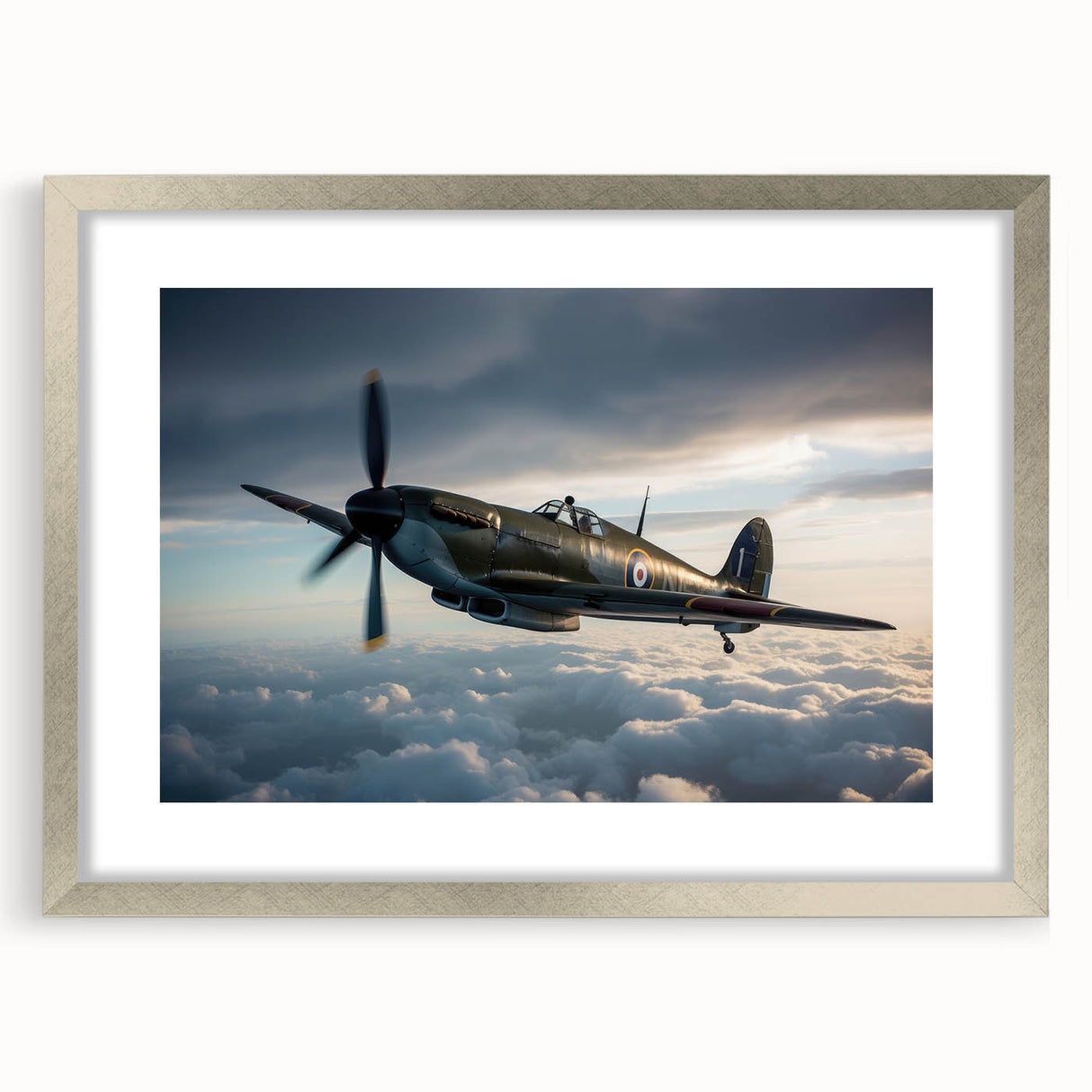 Textured art print of an abstract airplane design in gray and silver tones on a framed canvas.
