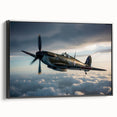 Black and white framed canvas featuring a vintage airplane side view, suitable for bedroom wall art.