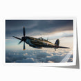 Art deco poster featuring a stylized vintage airplane in muted sepia tones on rolled print.