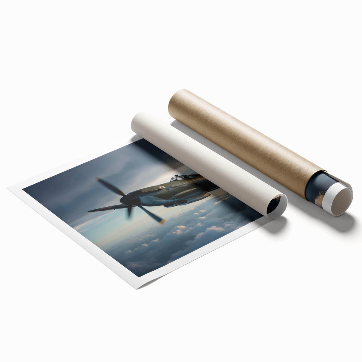 Extra large rolled print featuring a detailed airplane blueprint, set in monochrome shades, ideal for art wall dining room.