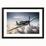 Extra large abstract art print with vibrant, colorful airplanes on a textured canvas, framed in black.