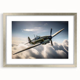 Abstract airplane design in textured art style on a silver-framed print, suited for bedroom decor.