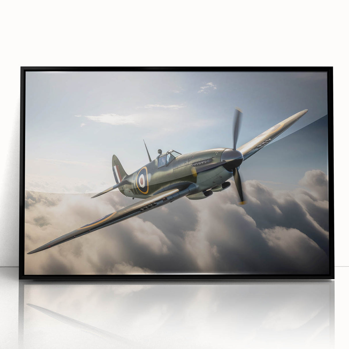 Large abstract airplane design in black and white on a framed acrylic, mid-century modernist style.